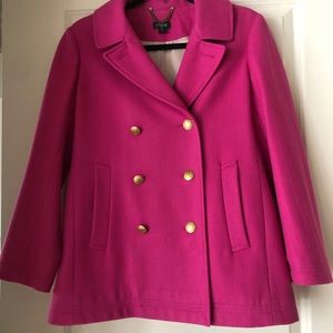 J. Crew Pink Wool Peacoat